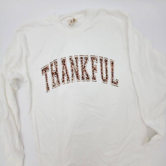 Leopard Thankful Long Sleeve Tee