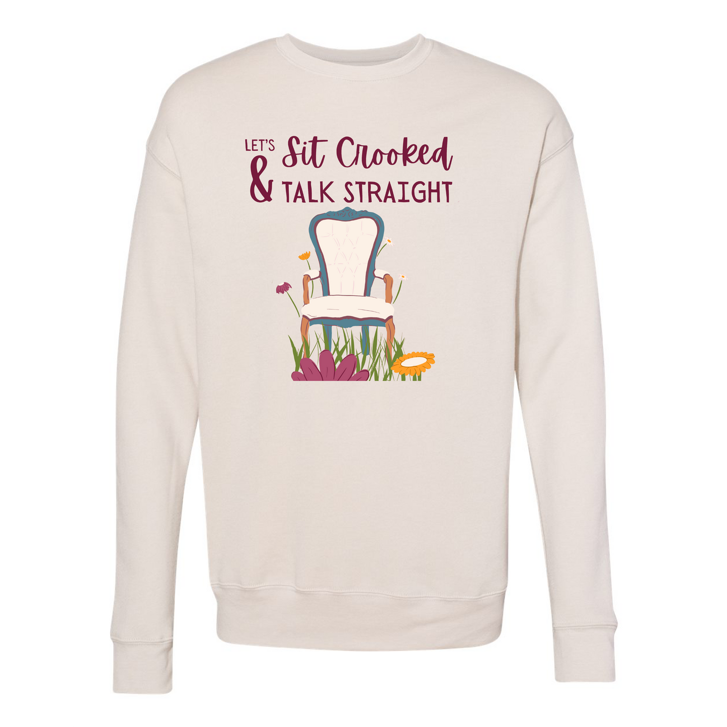 "Let's Sit Crooked and Talk Straight" Podcast Shirts
