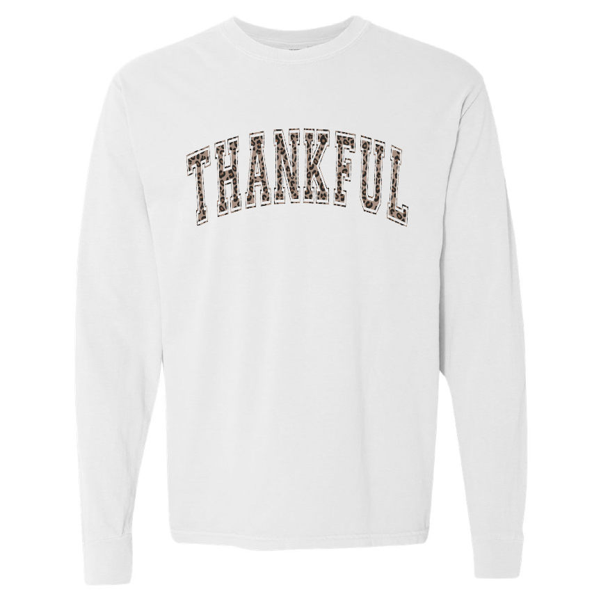 Leopard Thankful Long Sleeve Tee