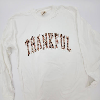 Leopard Thankful Long Sleeve Tee