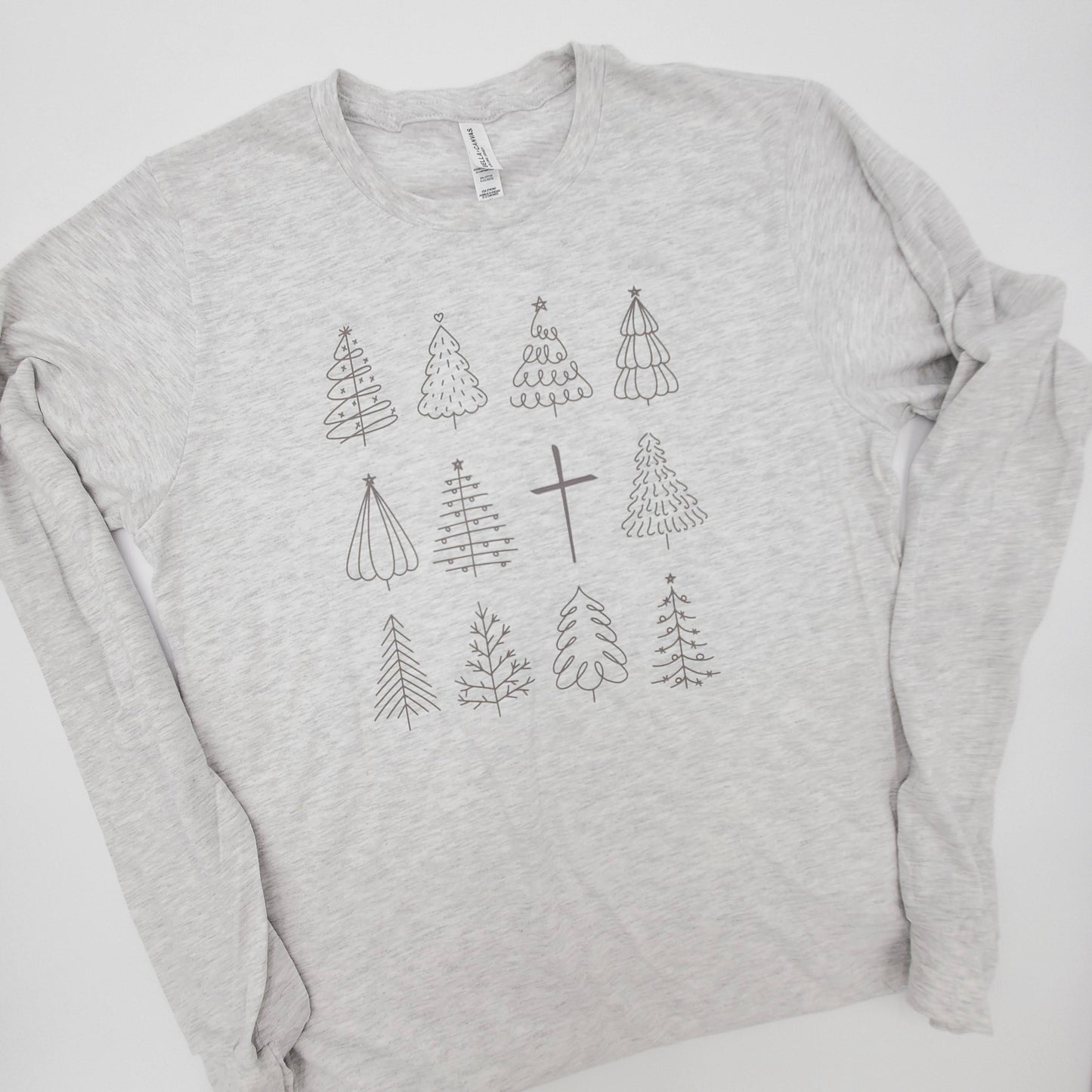 Christmas Tree + Cross Long Sleeve Tee
