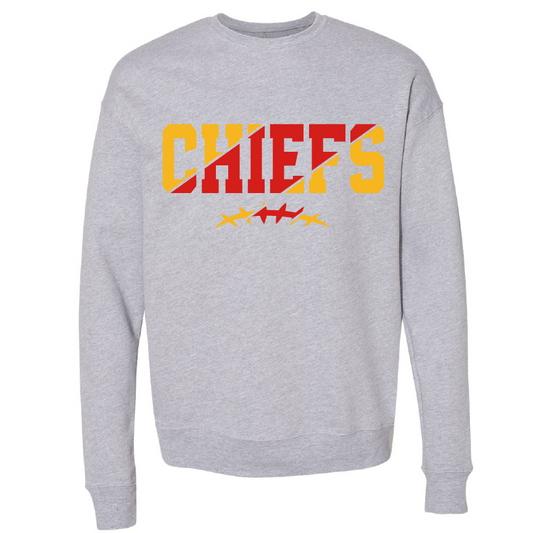 Gray KC Shoulder Crewneck Pullover Sweatshirt