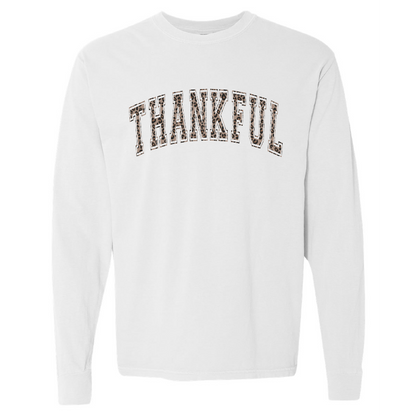 Leopard Thankful Long Sleeve Tee